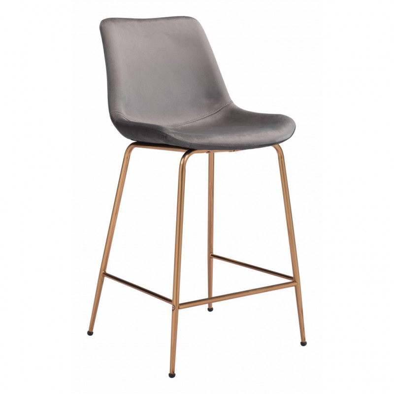 101761 Tony Counter Chair Gray & Gold