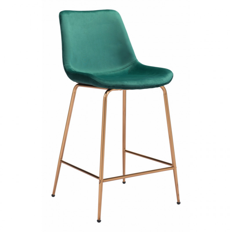101762 Tony Counter Chair Green & Gold