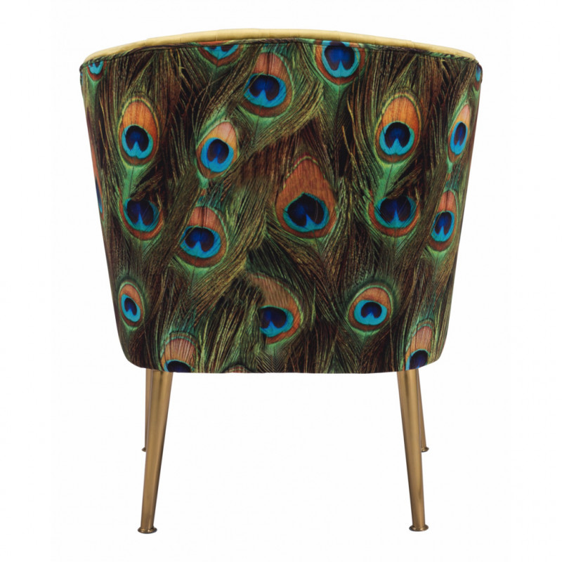 101872 Image4 Tabitha Accent Chair Green Gold Peacock Print