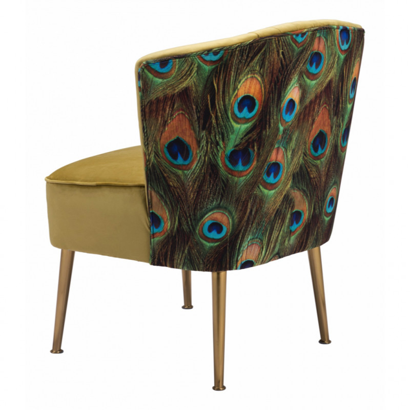 101872 Image5 Tabitha Accent Chair Green Gold Peacock Print