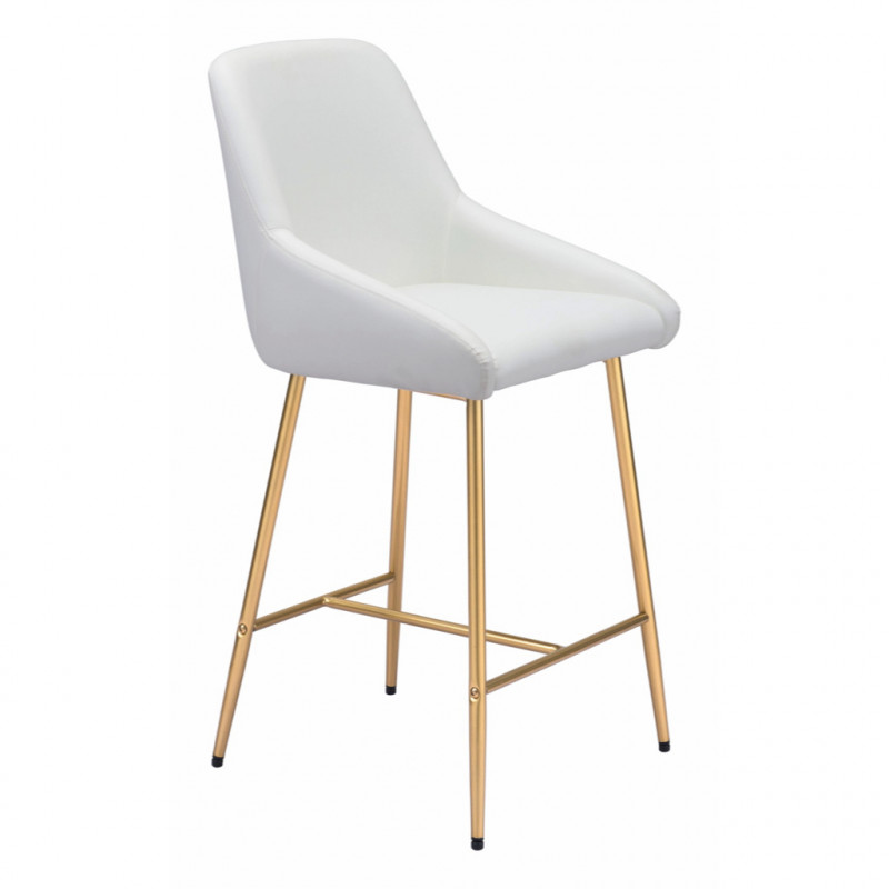 101907 Mira Counter Chair White & Gold
