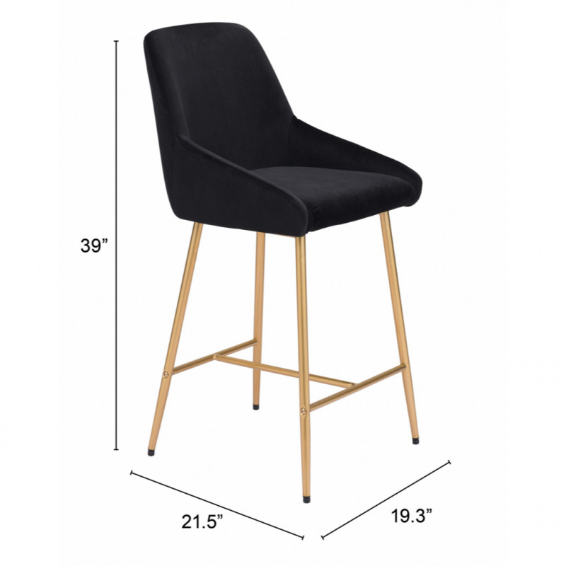 101910 Dimension Mira Counter Chair Black Gold