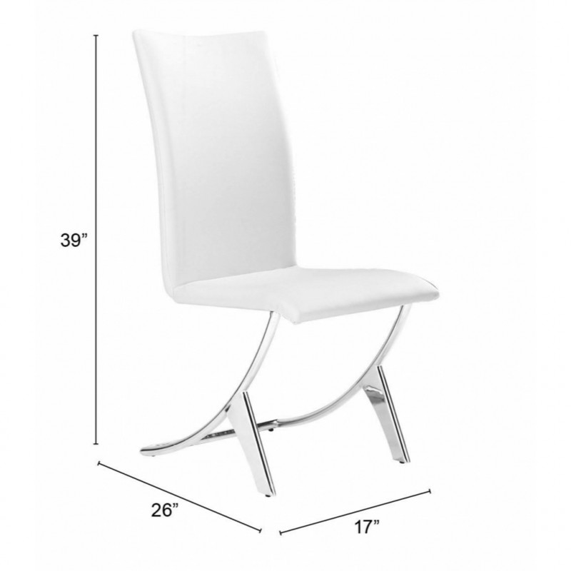 102102 Dimension Delfin Dining Chair Set Of 2 White