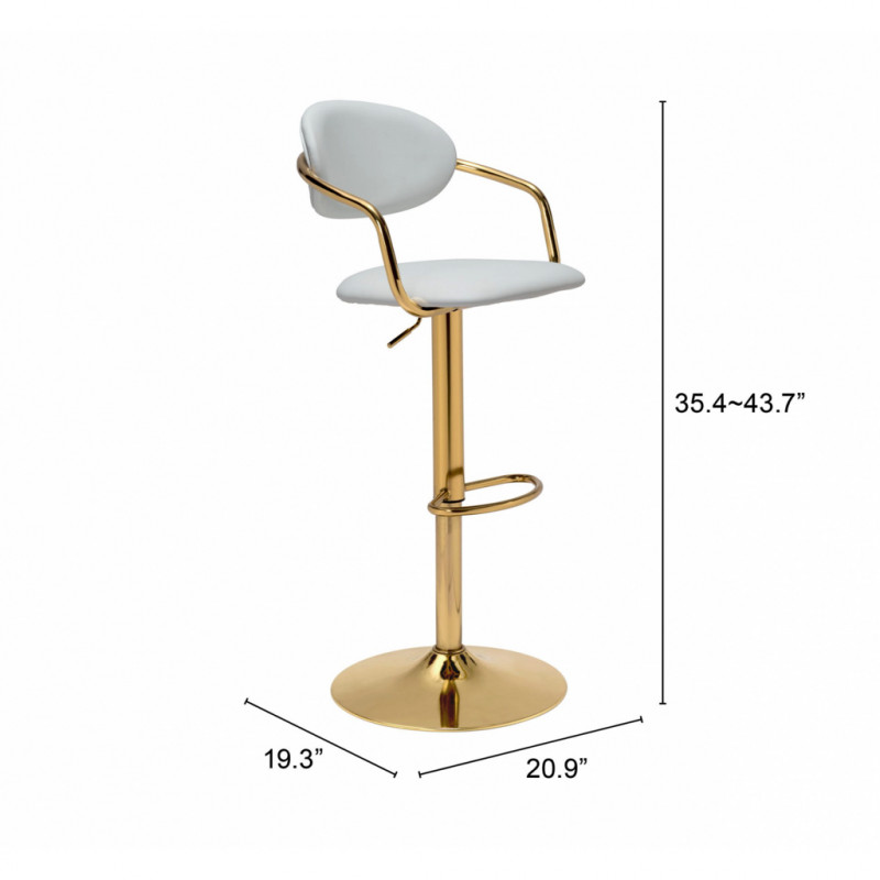 109036 Dimension Gusto Bar Chair White Gold