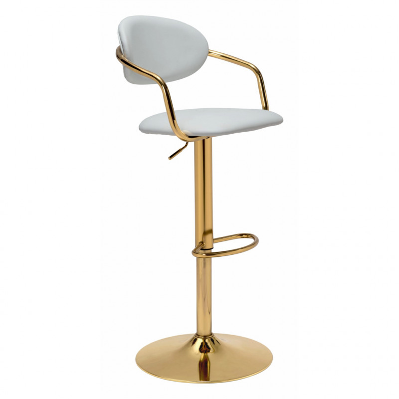 109036 Gusto Bar Chair White & Gold