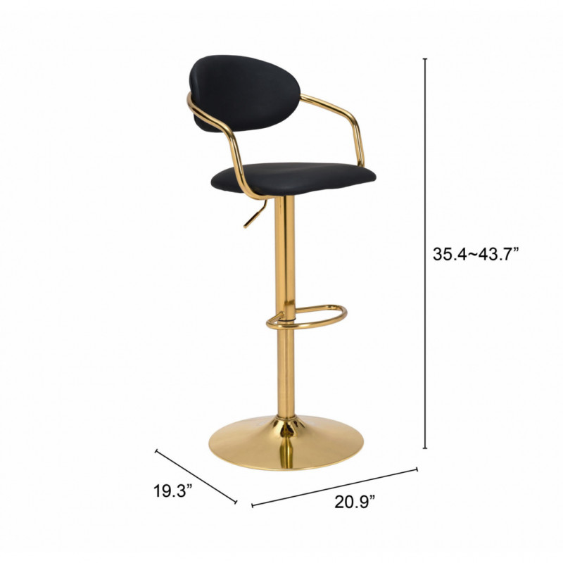 109037 Dimension Gusto Bar Chair Black Gold