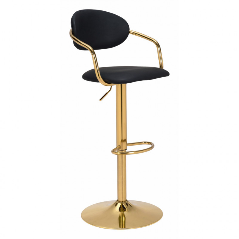 109037 Gusto Bar Chair Black & Gold