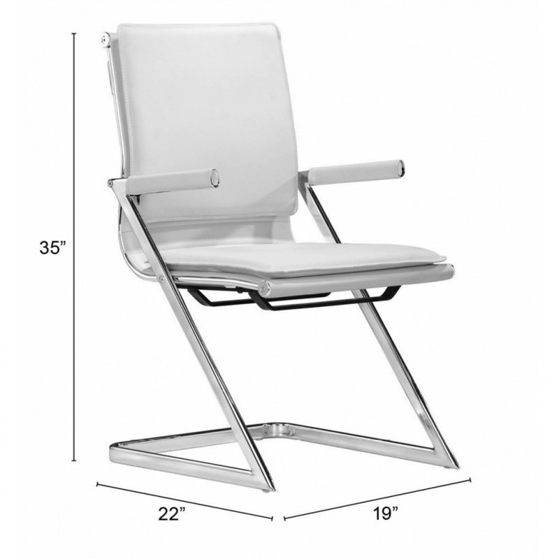 215211 Dimension Lider Plus Conference Chair Set Of 2 White
