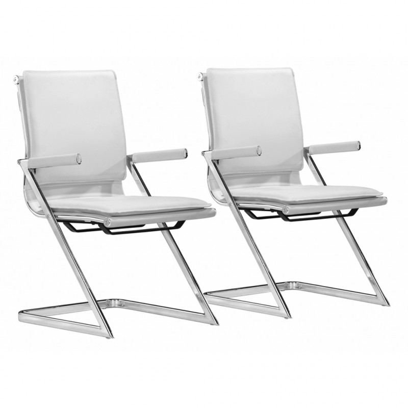 215211 Lider Plus Conference Chair (Set of 2) White