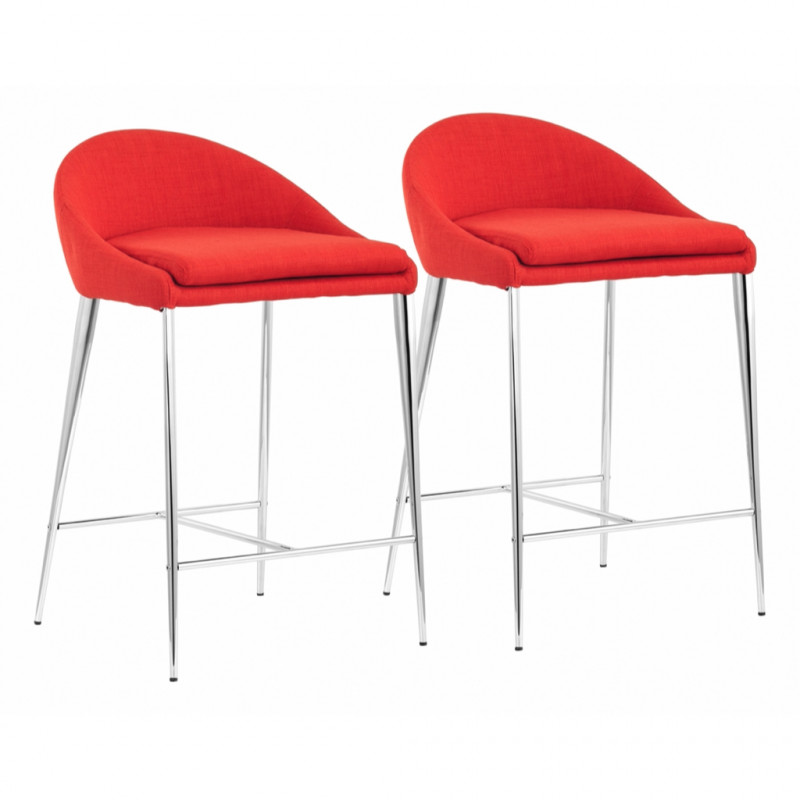 300333 Reykjavik Counter Chair (Set of 2) Tangerine