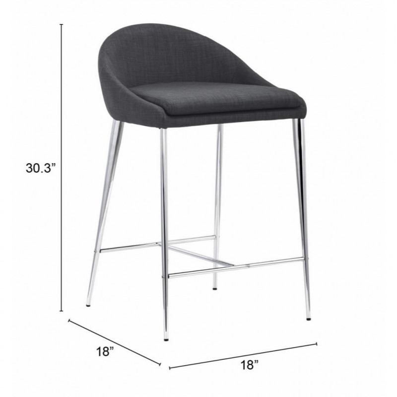 300334 Dimension Reykjavik Counter Chair Set Of 2 Graphite