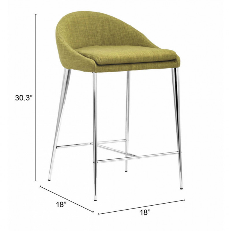 300335 Dimension Reykjavik Counter Chair Set Of 2 Pea Green
