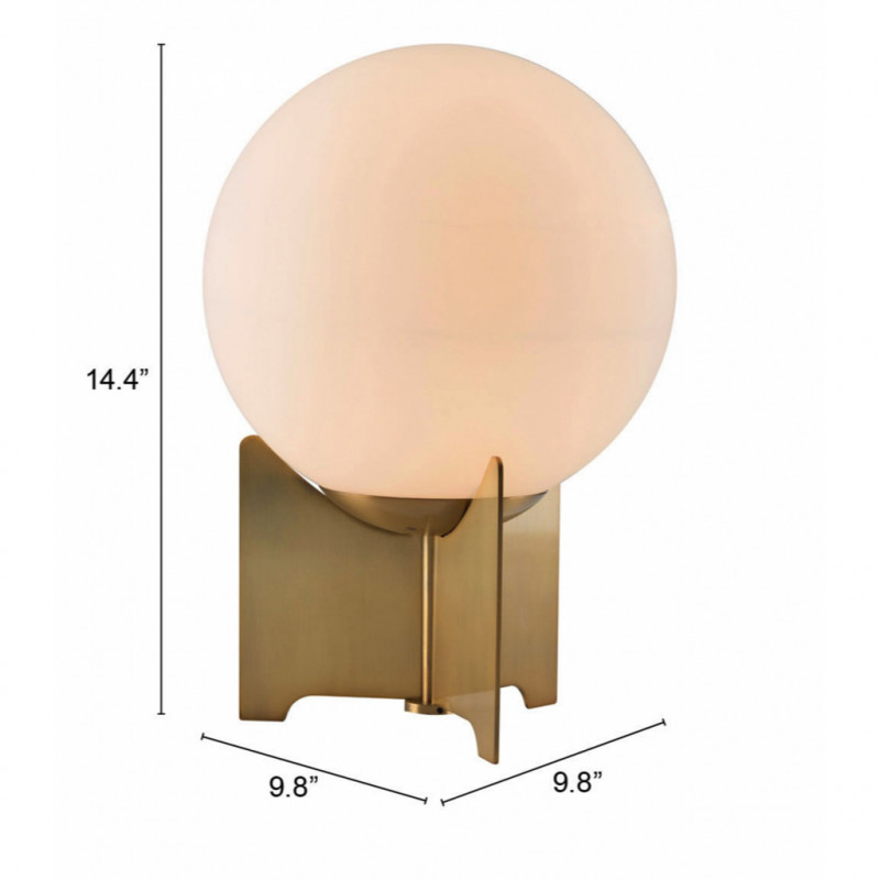 56049 Dimension Pearl Table Lamp White Brushed Brass