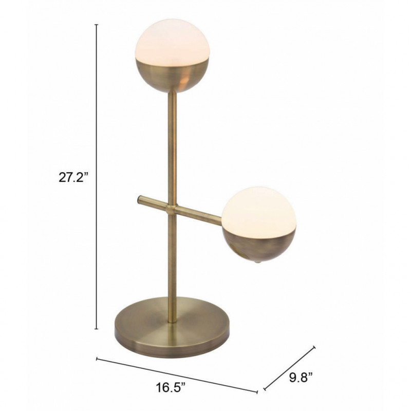 56050 Dimension Waterloo Table Lamp White Brushed Bronze