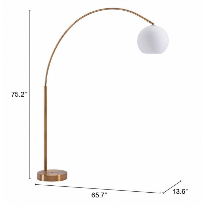 56071 Dimension Griffith Floor Lamp Brushed Brass