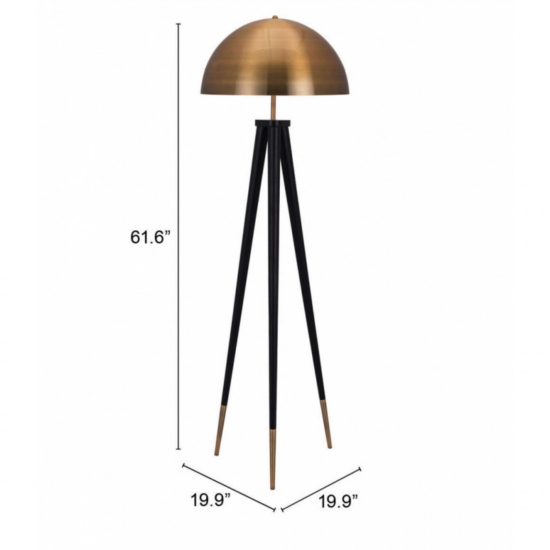56088 Dimension Mascot Floor Lamp Brass Black