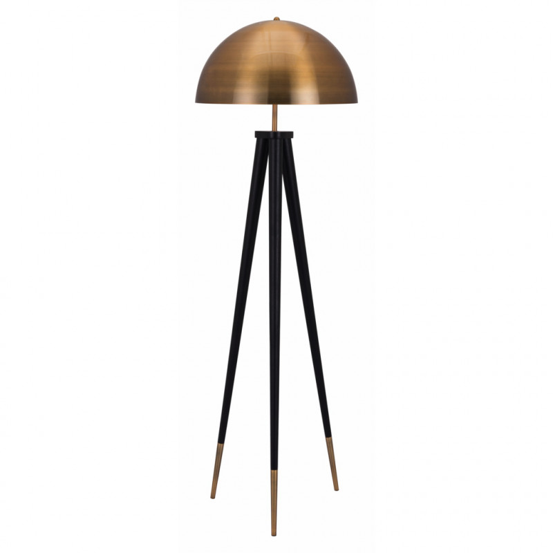 56088 Mascot Floor Lamp Brass & Black