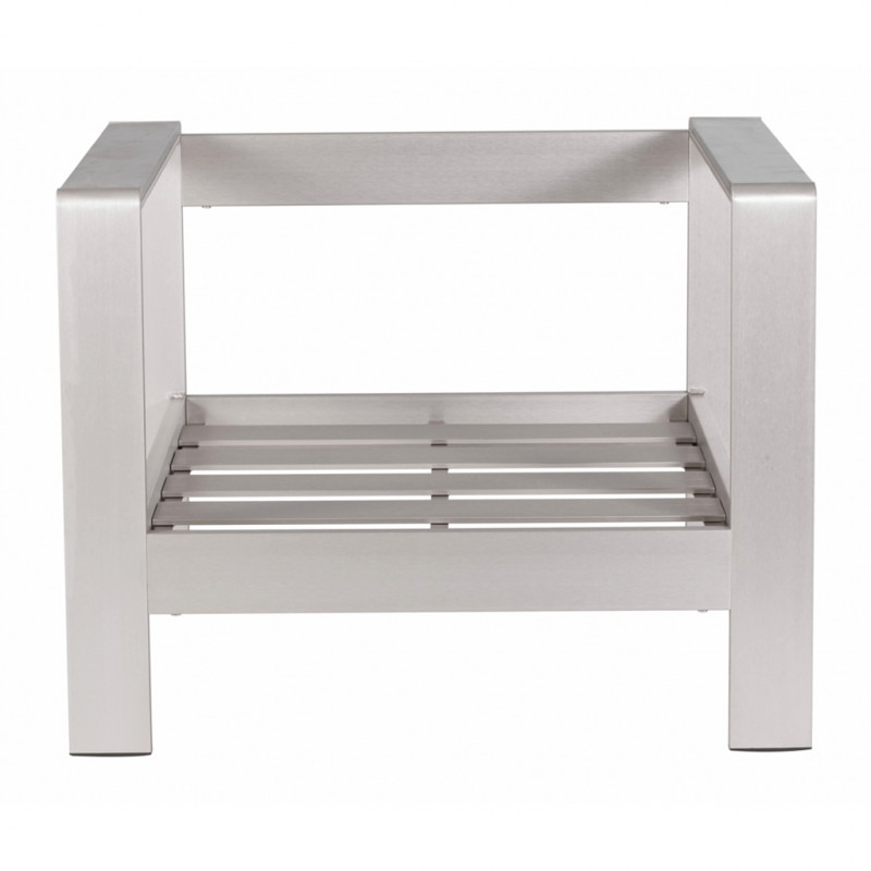 701840 Image3 Cosmopolitan Arm Chair Frame Only Brushed Aluminum