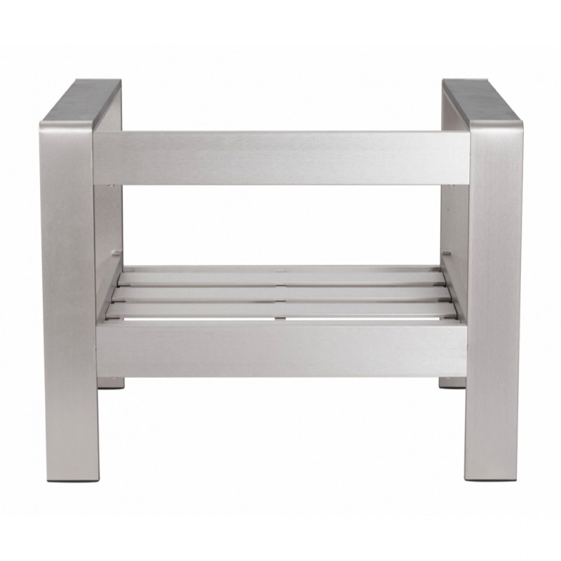 701840 Image4 Cosmopolitan Arm Chair Frame Only Brushed Aluminum