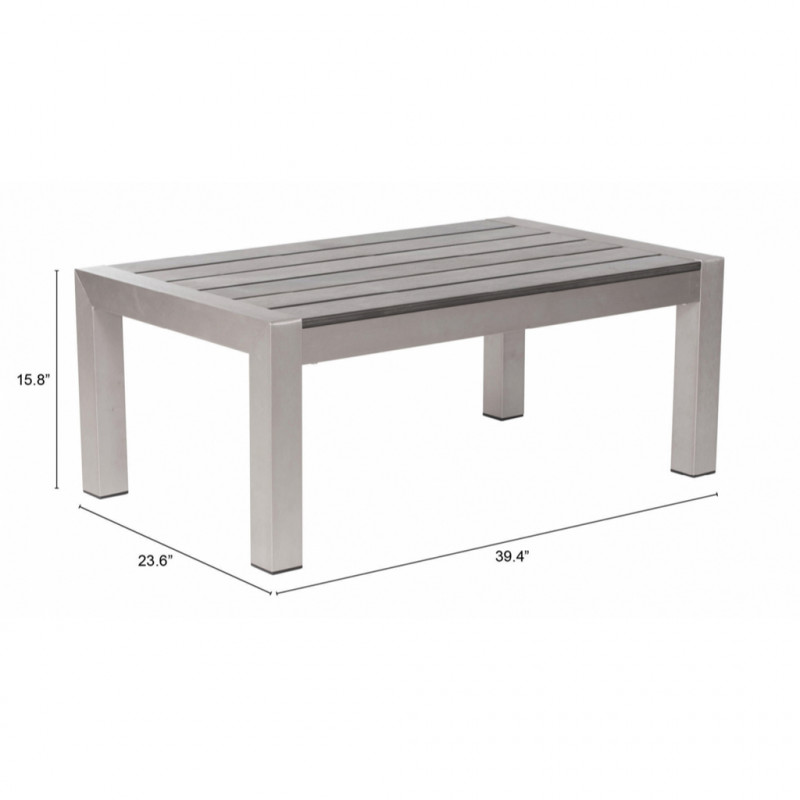 701860 Dimension Cosmopolitan Coffee Table Brushed Aluminum