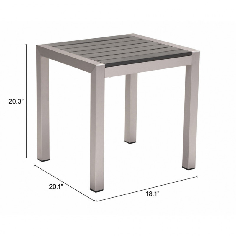 703838 Dimension Cosmopolitan Side Table Brushed Aluminum