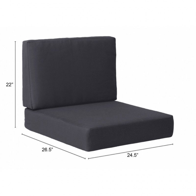 703848 Dimension Cosmopolitan Arm Chair Cushion Dark Gray