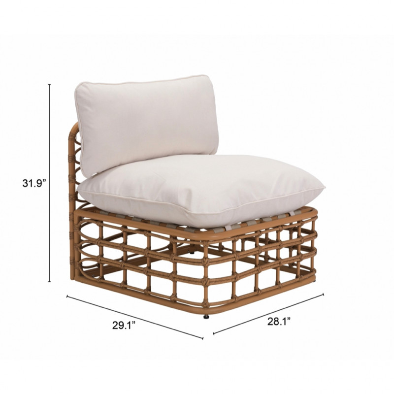 703958 Dimension Kapalua Middle Chair Beige Natural