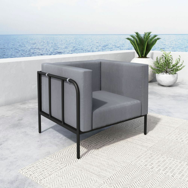 703965 Cancun Arm Chair Dark Gray