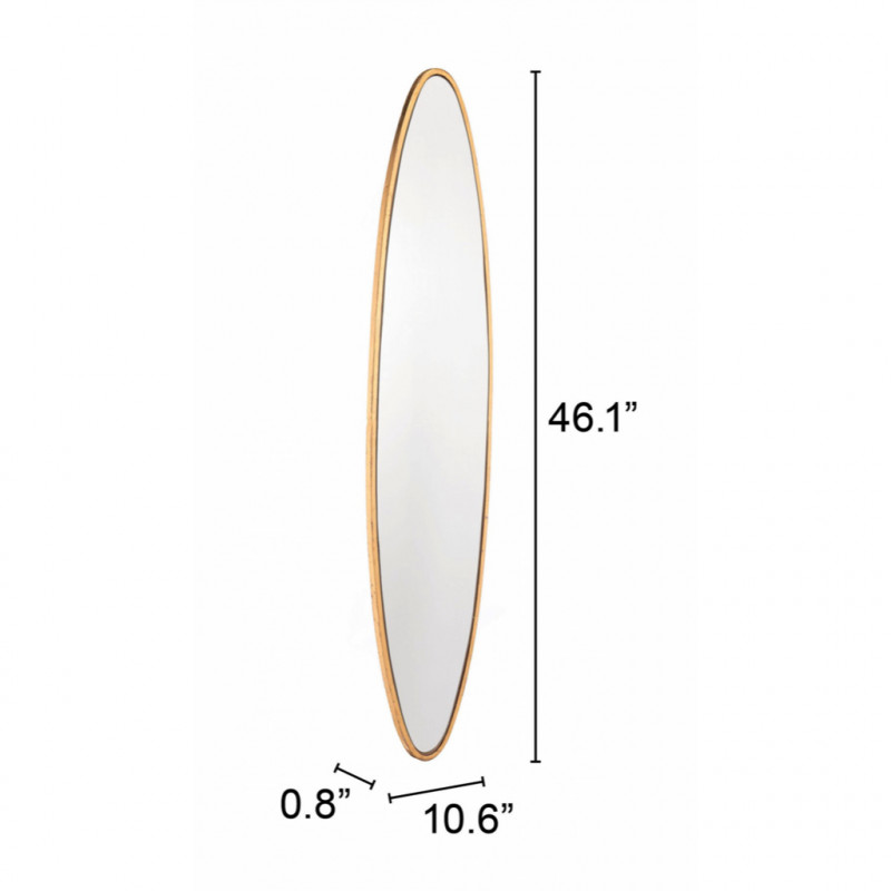 A10802 Dimension Large Oval Mirror Gold