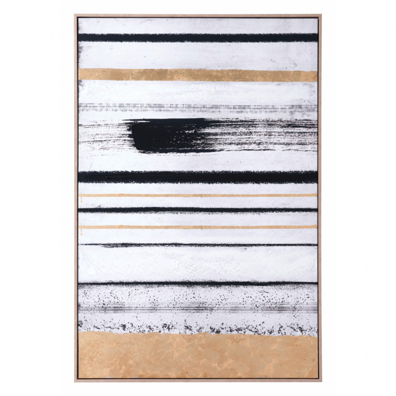 A12197 Image2 Vertical Brush Strokes Canvas Black Gold