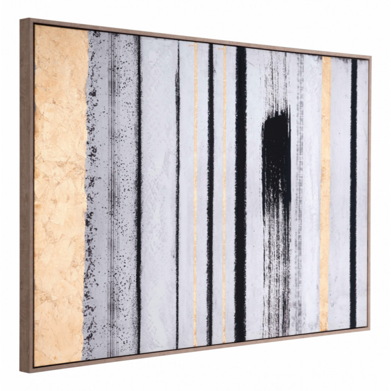 A12197 Image4 Vertical Brush Strokes Canvas Black Gold