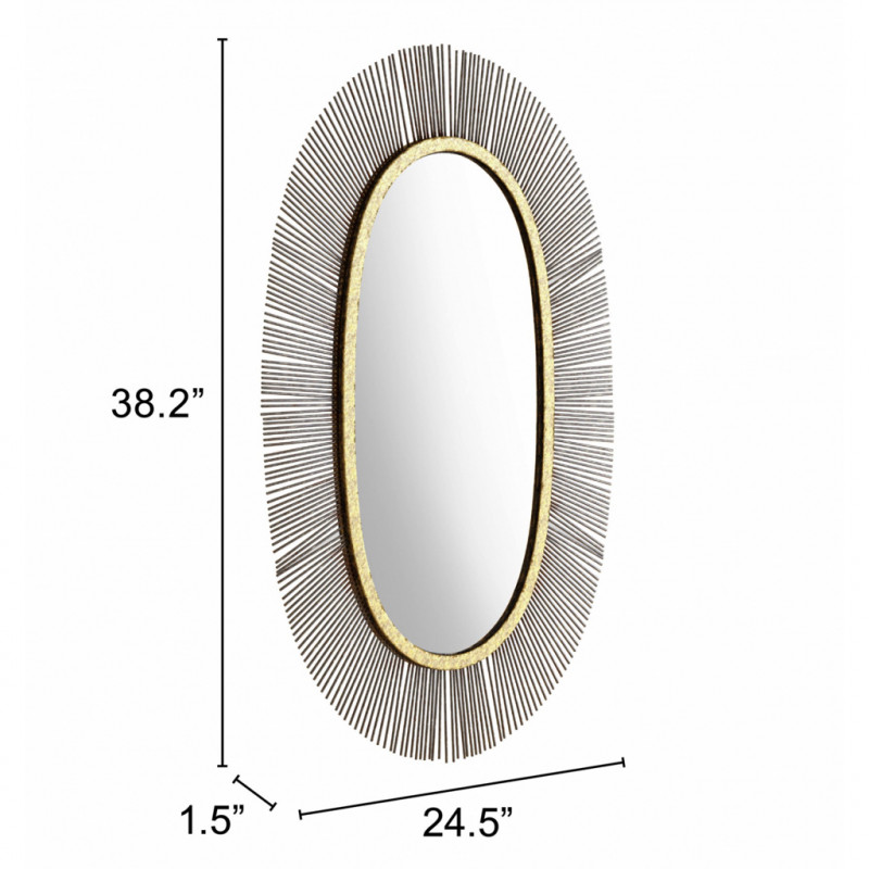 A12215 Dimension Juju Oval Mirror Black Gold