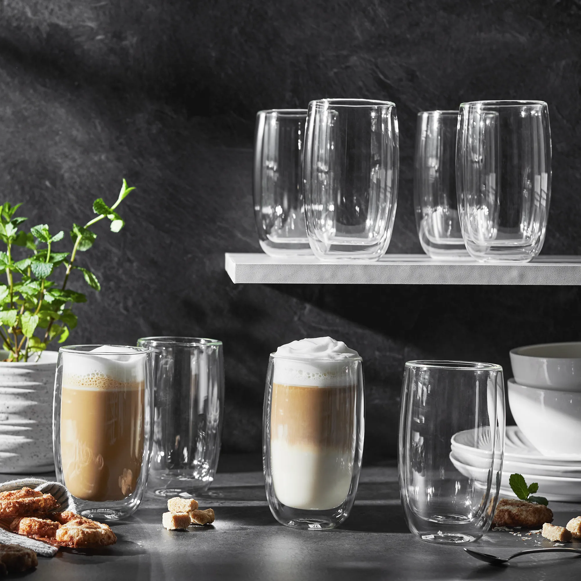 Zwilling Sorrento 8-PC Double-Wall Glass Latte Cup Set