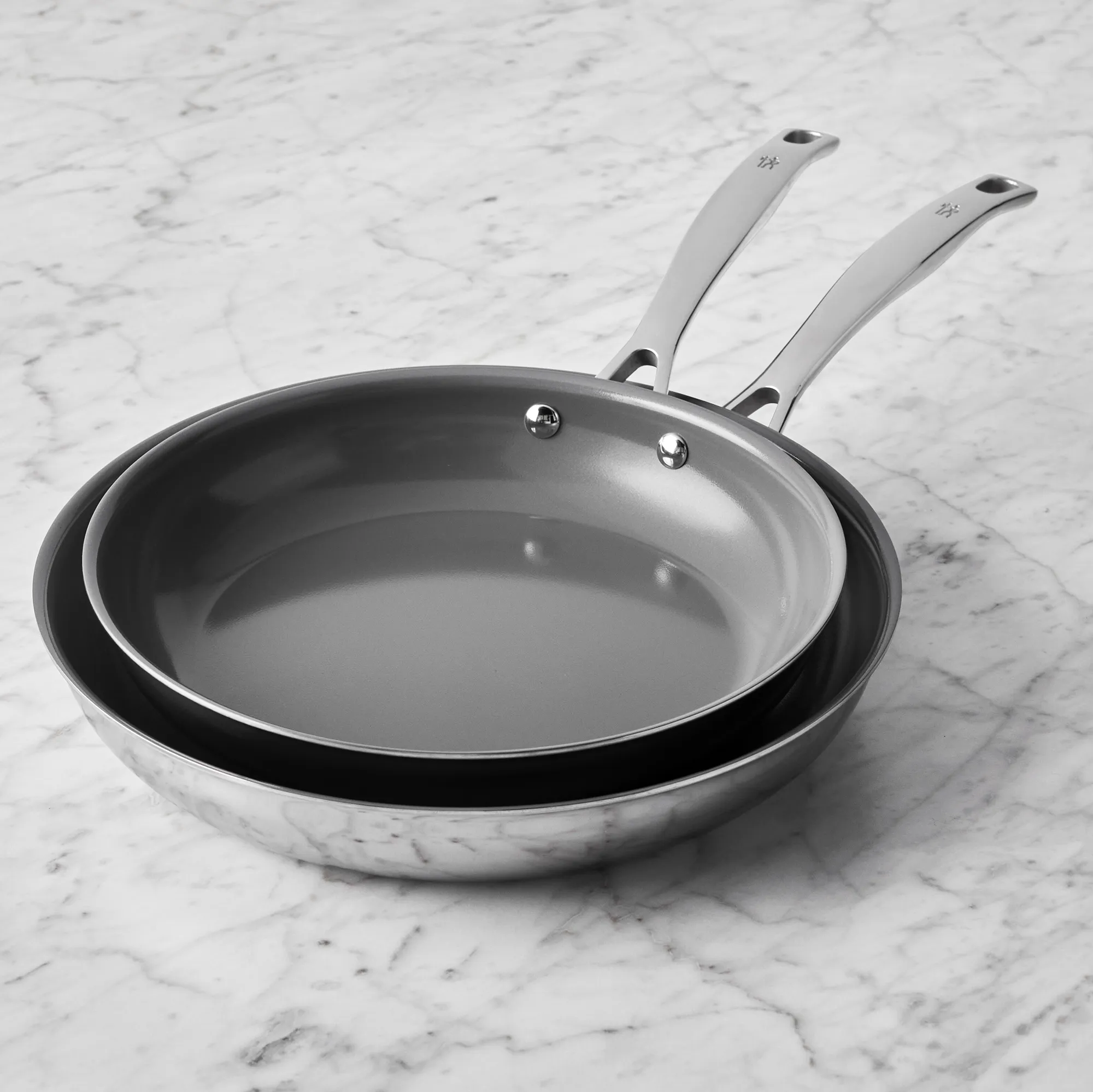 Zwilling Clad CFX 2-pc Stainless Steel Ceramic Nonstick Fry Pan with Lid