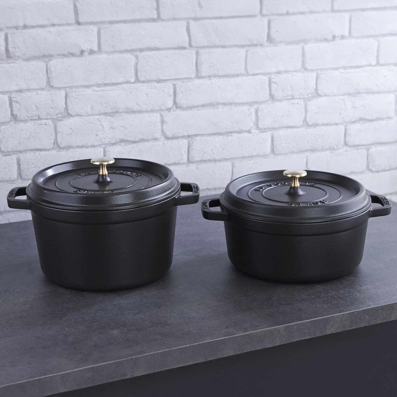 Staub Cast Iron Dutch Oven 5-QT Tall Cocotte, Made In France, Serves 5-6,  Matte Black