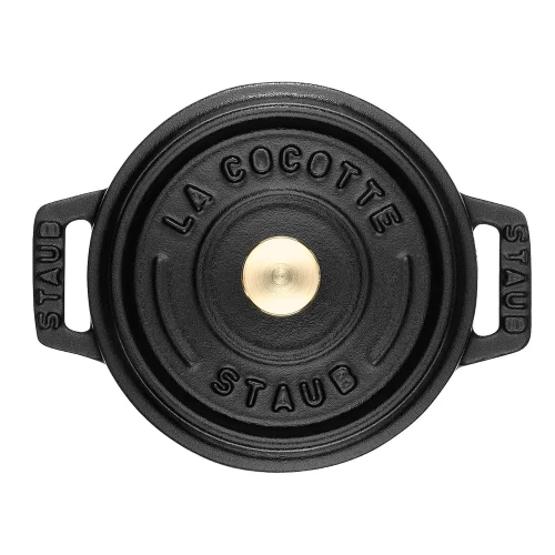 Staub Cast Iron Mini Round Cocotte, Dutch Oven, 0.25-Quart, Serves 1, Made  In France, Matte Black
