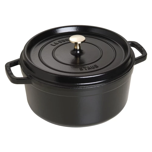 Staub Cast Iron Dutch Oven 5-qt Tall Cocotte, Made in France, Serves 5-6,  Matte Black