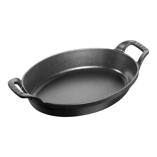 Staub Cast Iron 8-Inch x 5.5-Inch Oval Gratin Baking Dish - Matte